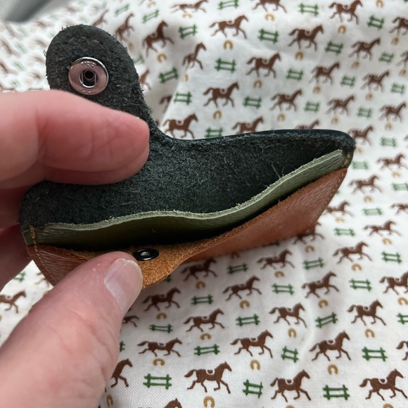 5201-AAT Leather Business Mini Credit Card Holder Green, Blue, Orange New - Picture 3 of 9